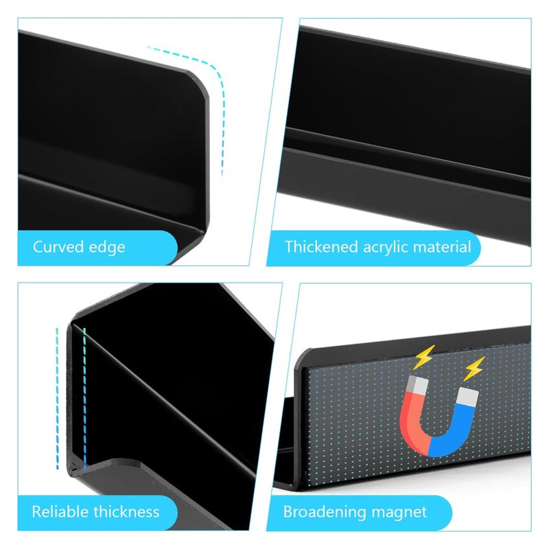 HONUTIGE 2 Pcs Magnetic Book Shelf for Whiteboard, Magnetic Book Holder File Rack with a Pen Container and Two Hook Acrylic Book Shelves Metal Floating Book Display Shelf for Teacher Kids Room Office - Image 2